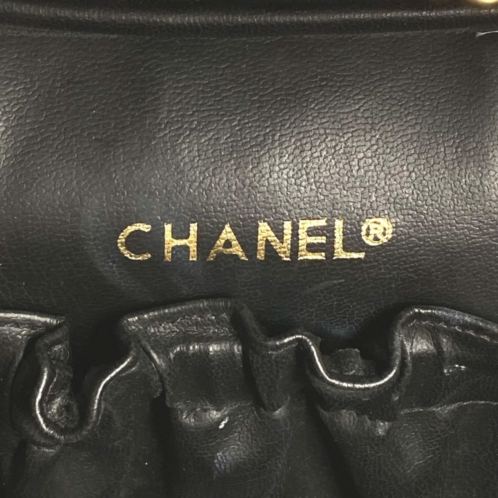 CHANEL Black Leather Logo Pouch - Picture 12 of 16